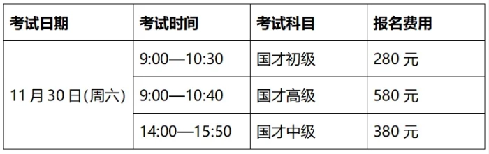 2024年下半年国才考试时间与考试科目